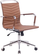 CLP Burnley Bureaustoel Kunstleer of Echt leer | Zithoogte: 44 - 54 cm | Ergonomische design managersstoel | 360°-draaistoel bruin Imitatieleer