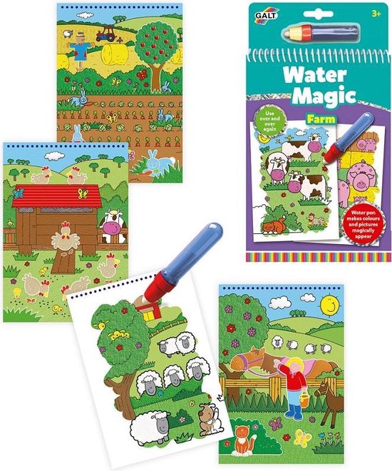 Galt Water Magic Eenhoorn Kleurboek – Herbruikbaar Kleuren Met Water, Geen Vlekken, 6 Pagina's, Vanaf 3 Jaar