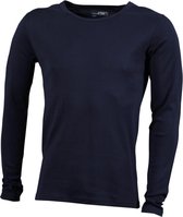 James and Nicholson - Heren Lange Mouwen T-Shirt (Navy)
