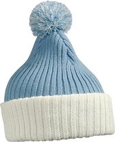 Myrtle Beach - Unisex Gebreide Muts met Pompom (Lichtblauw)