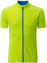 James and Nicholson - Heren Full Zip Fietsshirt (Geel/Blauw)