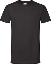 Fruit Of The Loom Heren Sofspun® T-shirt met korte mouwen (Zwart)