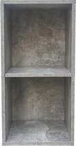 Armoire à compartiments Armoire à compartiments 2 compartiments ouverts - bibliothèque - armoire murale - béton gris