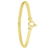 Lucardi Dames Armband mesh - Echt Zilver - Armband - Cadeau - 18 cm - Goudkleurig
