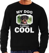 Rottweiler honden trui / sweater my dog is serious cool zwart - heren - Rottweilers liefhebber cadeau sweaters 2XL