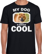 Chow chow honden t-shirt my dog is serious cool zwart - heren - Chow chows liefhebber cadeau shirt L