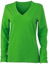 James and Nicholson Dames/dames Rekken V-hals langgevouwen Shirt (Kalk groen)