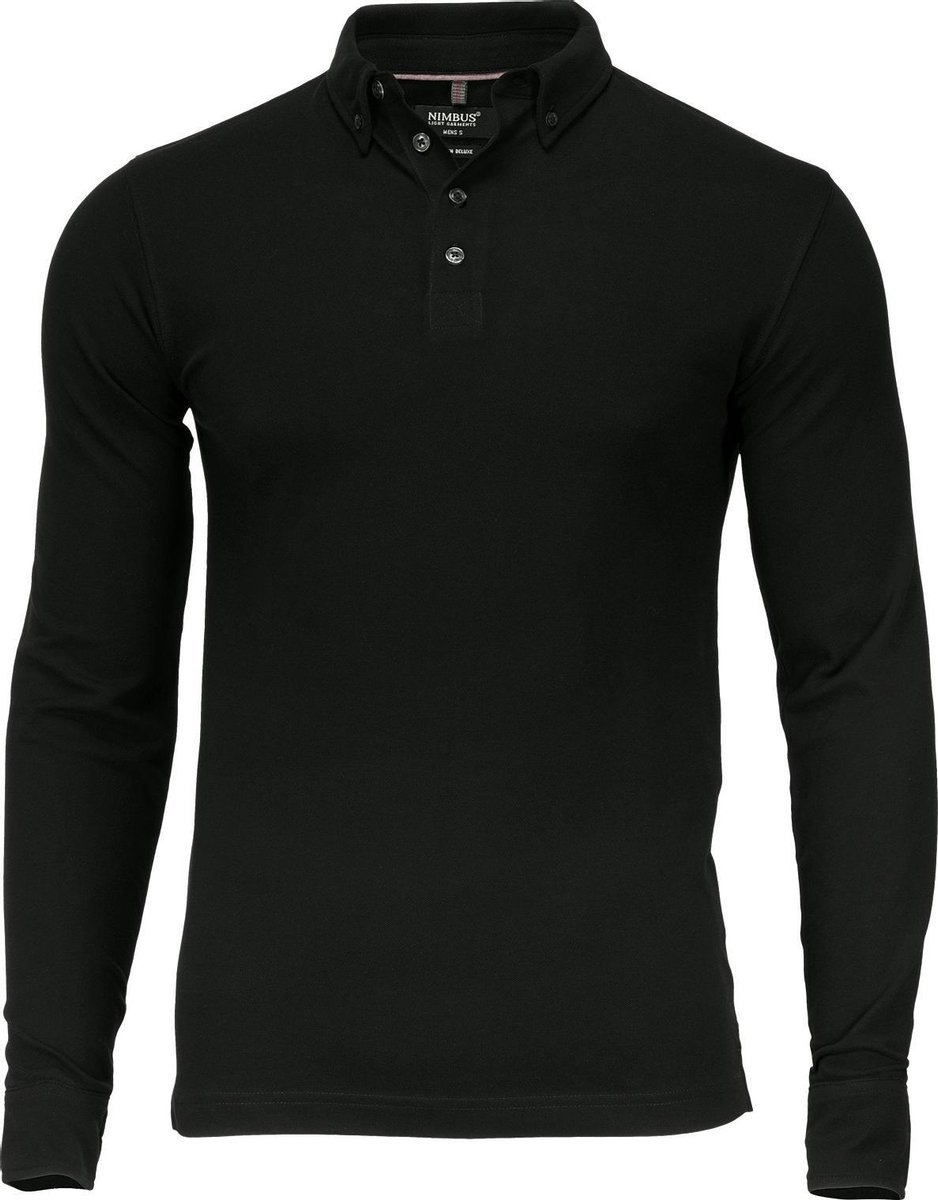 Nimbus Heren Carlington Deluxe Poloshirt met lange mouwen (Zwart)