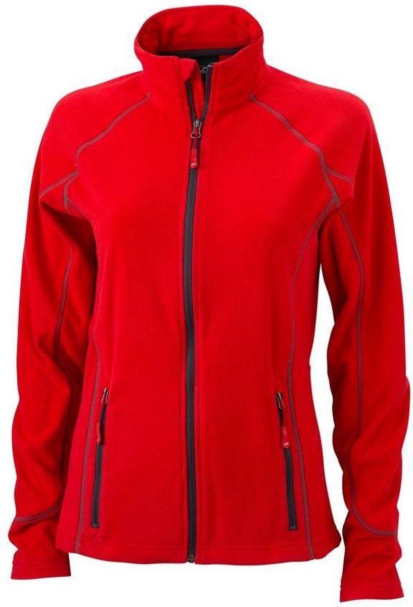 James and Nicholson Dames/dames structuur fleece jack /koolstof Rood