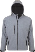 SOLS Heren Replay Hooded Soft Shell Jacket (ademend, winddicht en waterbestendig) (Grijze Mergel)