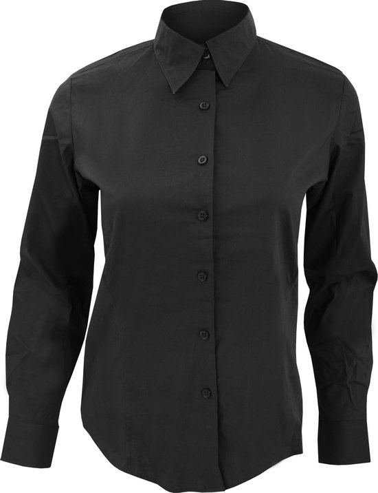 SOLS Dames/dames Eden Long Sleeve Fitted Work Shirt (Zwart)
