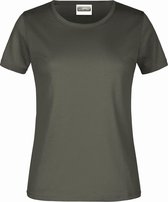 James And Nicholson Dames/dames Ronde Hals Basic T-Shirt (Donkergrijs)