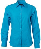 James and Nicholson Dames/dames Poplin-shirt met lange mouwen (Turquoise)