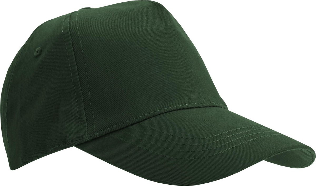 SOLS Unisex Buzz 5 Panel Baseball Cap (Bosgroen)