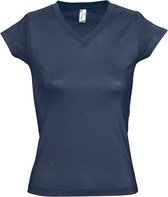 SOLS Dames/dames Maan V Hals T-Shirt met korte mouwen (Denim)