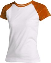 SOLS Dames/dames Melkachtig Contrast T-Shirt met korte mouw (Wit/oranje)