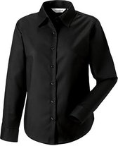 Russell Collectie Dames/Dames Lange Mouw Easy Care Oxford Shirt (Zwart)