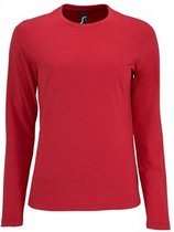 SOLS Dames/dames Keizerlijk T-Shirt met lange mouwen (Rood)