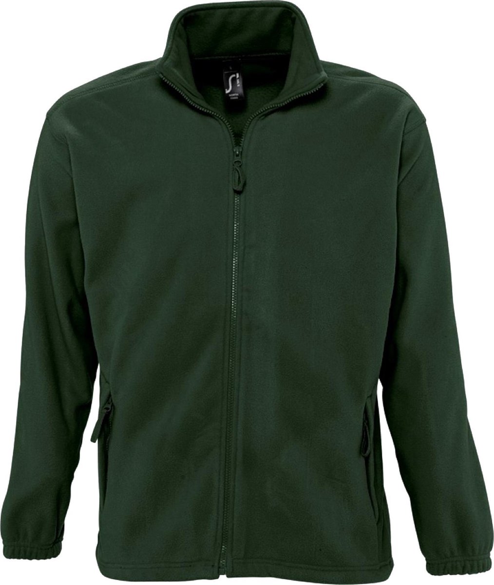 SOLS Heren North Full Zip Outdoor Fleece Jacket Bosgroen