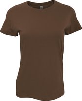 SOLS Dames/dames Imperial Heavy Short Sleeve T-Shirt (Chocolade)