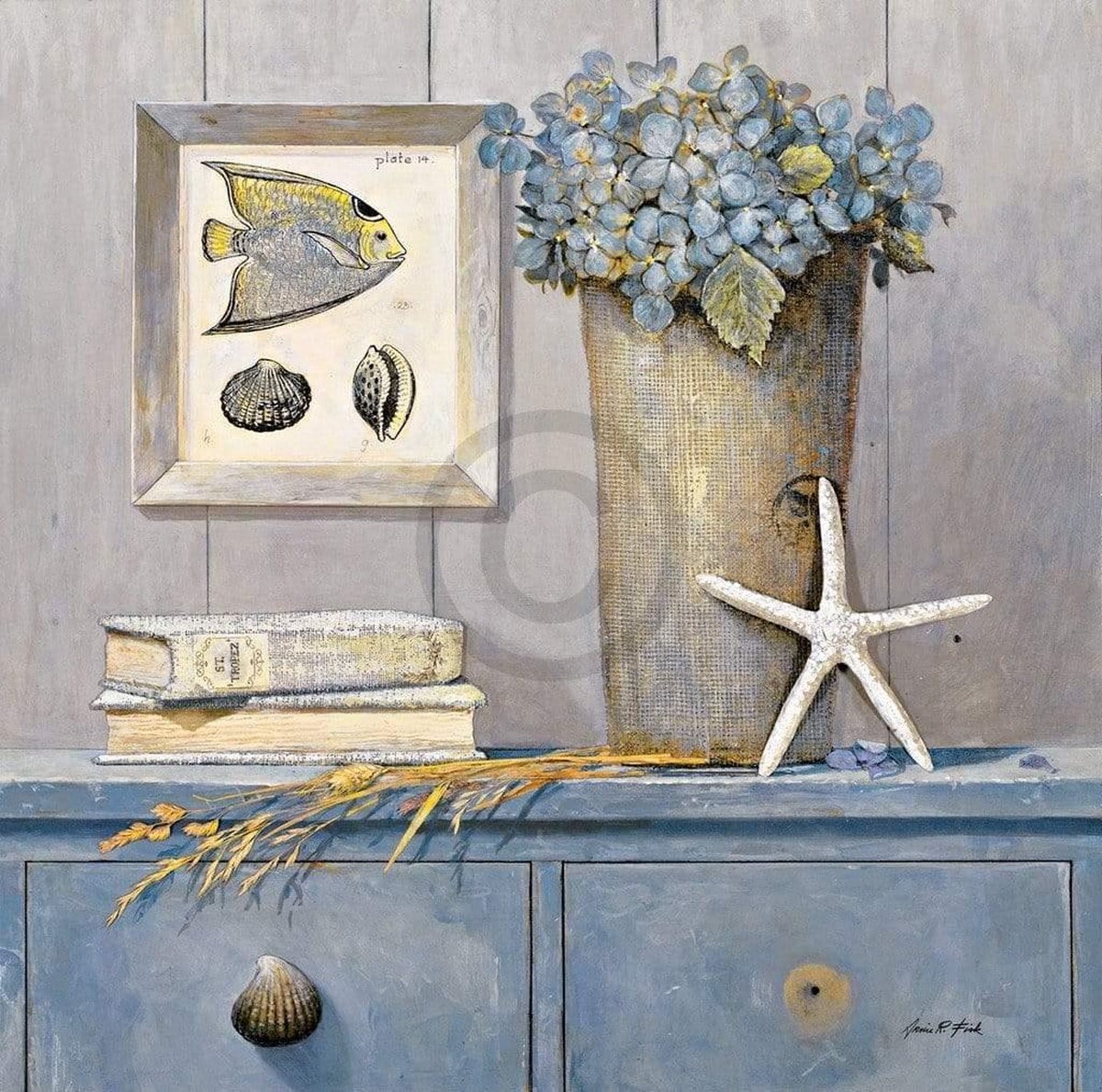 PGM Kunstdruk Arnie Fisk - St, Tropez Botanical 50x50cm Divers