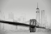Fotobehang - New York Art Illustration Black And White 384x260cm - Vliesbehang