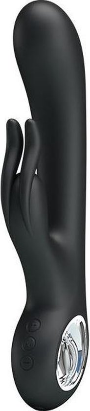 PRETTY LOVE - Vibromasseur Carina - Vibromasseur lapin - Tarzan - Lapin - Silicone - Moteurs puissants - Étanche - USB - 7 modes - Zwart