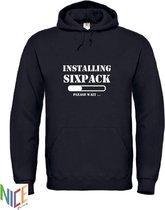 Hoodie zwart "Installing sixpack" maat XXL