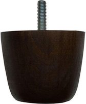 Ronde donkerbruine houten meubelpoot 5,5 cm (M8)