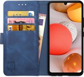 Rosso Element Book Case Wallet Hoesje Geschikt voor Samsung Galaxy A42 | Portemonnee | 3 Pasjes | Magneetsluiting | Stand Functie | Blauw