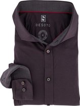 DESOTO slim fit overhemd - stretch tricot - antraciet - Strijkvrij - Boordmaat: 41/42