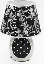 Tafellamp / Decoratielamp – Keramiek – Zwart met Zilver
