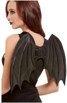 SMIFFY'S - Zwarte gevoerde vleermuis vleugels voor volwassenen