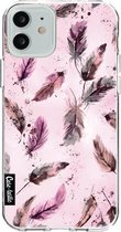 Casetastic Apple iPhone 12 / iPhone 12 Pro Hoesje - Softcover Hoesje met Design - Feathers Pink Print