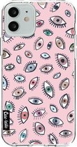 Casetastic Apple iPhone 12 / iPhone 12 Pro Hoesje - Softcover Hoesje met Design - Eyes Pink Print