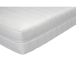 Koudschuim HR45 matras 21 cm dik - CFK vrij en wasbaar 40 °C.  Met Luxe dubbeldoeks afritsbare hoes, doorstikt met 300 grams M2 hollowfiber 70x200