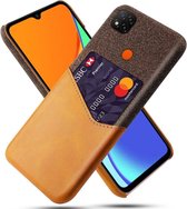 Xiaomi Redmi 9C Stoffen Hoesje met Kaartsleuf Bruin