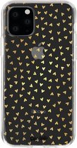 Casetastic Apple iPhone 11 Pro Hoesje - Softcover Hoesje met Design - Golden Hearts Transparant Print