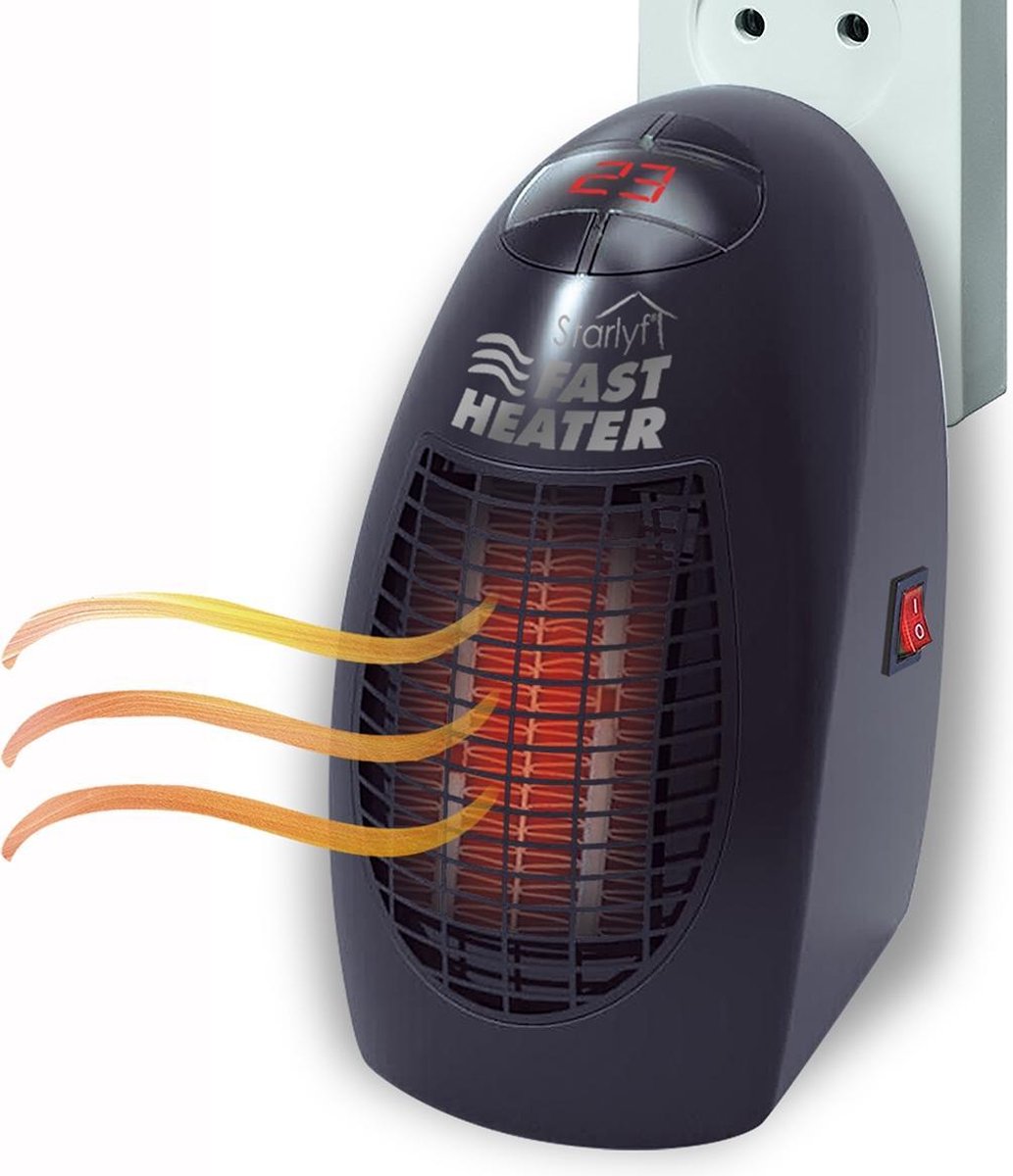 Starlyf Fast Heater Ventilatorkachel Mini Heater - Straalkachel - Zwart |  bol.com