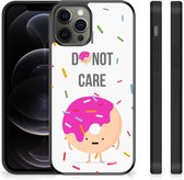 Silicone Case Geschikt voor iPhone 12 Pro Max Smartphone Hoesje met Zwarte rand Donut