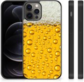 Silicone Back Cover Geschikt voor iPhone 12 Pro Max Telefoonhoesje met Zwarte rand Bier