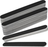 Rechte nagel vijlen grit #100/180 in de kleur zwart, per 25 stuks. Voor kunstnagels (acryl, gel) én natuurlijke nagels.