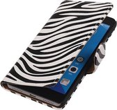 Wicked Narwal | Zebra bookstyle / book case/ wallet case Hoes voor Huawei Honor 7 Wit