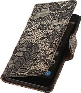 Wicked Narwal | Lace bookstyle / book case/ wallet case Hoes voor Huawei Honor 4C Zwart