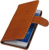 Wicked Narwal | Snake bookstyle / book case/ wallet case Hoes voor sony Xperia Z3 D6603 Bruin