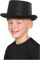 Smiffys - Top Hat Kostuum Hoed Kids - Zwart