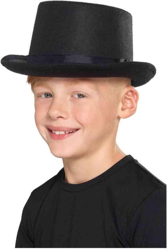 Smiffys Kostuum Hoed Kids Top Hat Zwart
