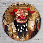 Muurcirkel ⌀ 60 cm - Draak van Bali - Kunststof Forex - Geen thema - Rond Schilderij - Wandcirkel - Wanddecoratie