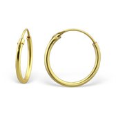 vergulde Zilveren oorringen -925 zilver-goudkleurig-14x1.2mm