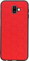 Wicked Narwal | Hexagon Hard Case voor Samsung Samsung Galaxy J6 Plus Rood